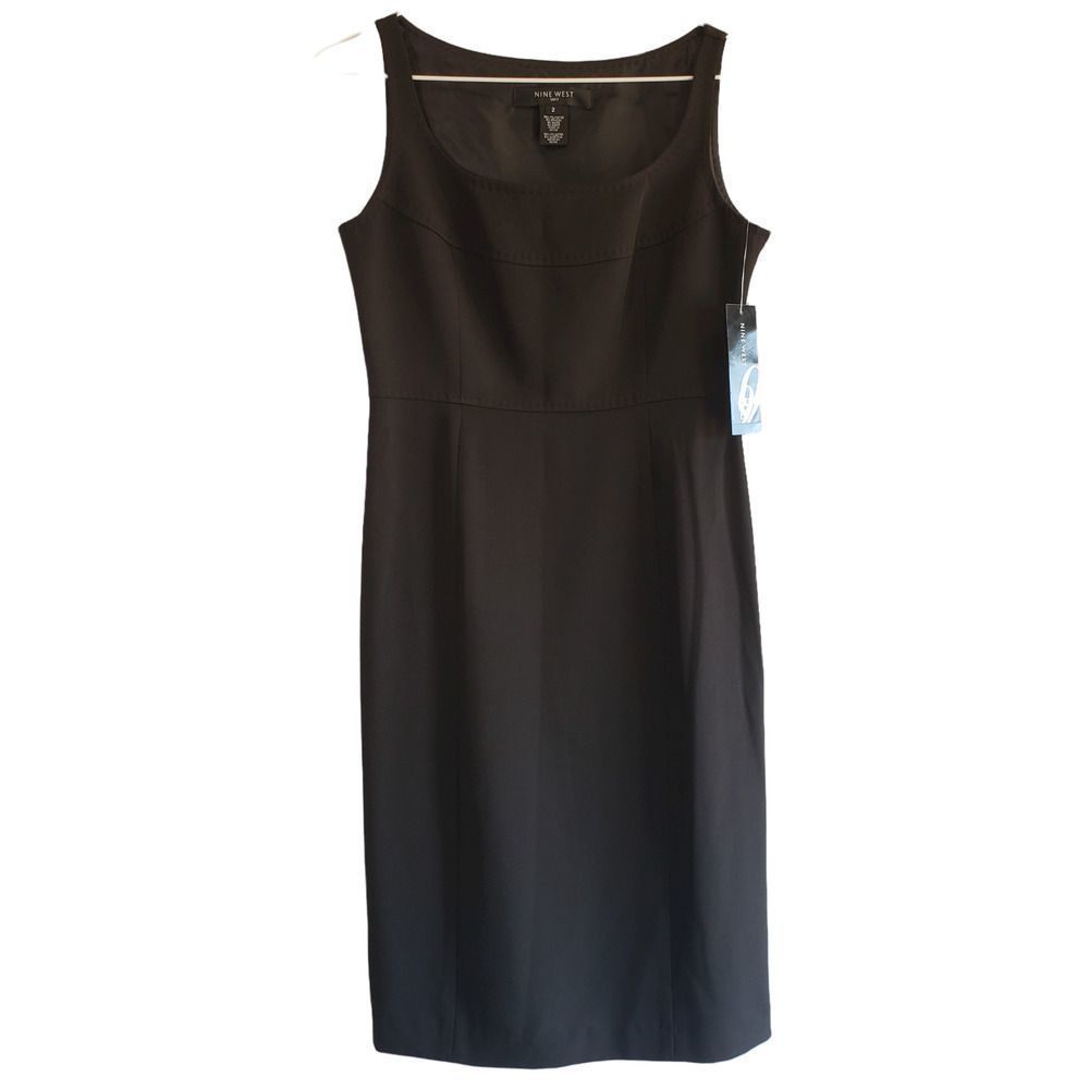 Nine West Suit Sheath Dress Tuxedo Park Women's Size 2 Black